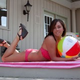 Bella Xoxo Heats Up Outside Playing With Her Beach Ball