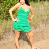 Cierra Spice Becomes One With Nature As She Takes Her Green Dress Off In The Woods