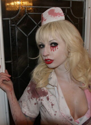 Lynn Pops Strips Down To Her Bra And Panties Touring A Haunted House