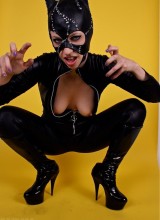 Lynns Sexified For Halloween In Her Latex Cat Suit. Meow!