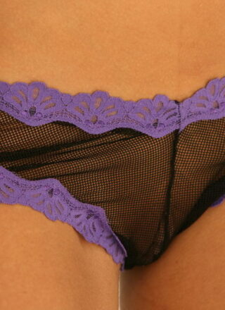 Carolyn Michelle Teases In Her Black And Purple See Thru Lingerie