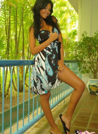 Karla Spice Feels The Heat And Slides Out Of Her Summer Dress And Bikini