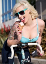 Check Out The Fetish Queen Lynn Pops Ridin Her Fixed Gear Bike, Lickin Ice Cream And Showin Off Her Toesies
