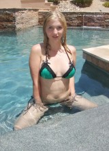 Natalie Tyler - Green Bikini Pool
