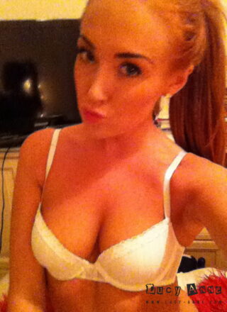 Lucy Anne In Her White Lingerie Alone In Her Bedroom