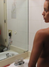Smut Makers: Latin Teen Amateur Elina Checks Herself Out In The Mirror Topless In Pasties