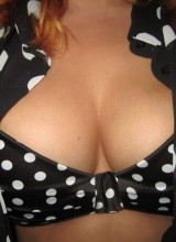 Lucy V Shows Off Her Busty Breats From Her Polka Dot Outfit