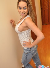 Cindy Cupcakes Strips Out Of Her Tanktop And Ripped Jeans