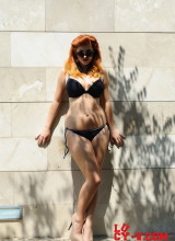 Lucy V Strips Her Little Black Bikini