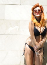Lucy V Strips Her Little Black Bikini