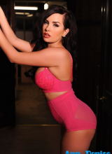 Ann Denise In Sexy Pink Lingerie And High Waist Panties