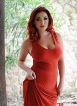 Lucy Vixen Looks Stunning In Her Tight Red Dress And Lingerie