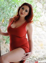 Lucy Vixen Looks Stunning In Her Tight Red Dress And Lingerie