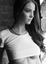 Emelia Paige teasing in an erotic black & white shoot