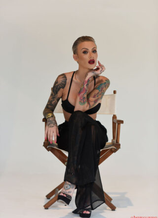 Becky Holt Shows Off Her New Short Hair In Her Black See Thru Pants