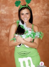 Kaley Kade As Green M&m For St Patty's Day