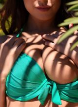 Charley S Teasing Outdoors In Her Green Bikini