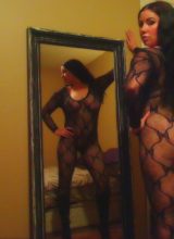 Sweet Krissy Stripping Out Of Her Black Lace Bodysuit