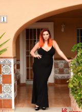 Lucy V Strips Nude From Black Dress