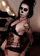 Evelyn Cates Sexy Skully In Black Lingerie