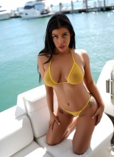 Briana Lee - Sheer Yellow Bikini