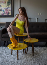 Emily Bloom Sexy in Yellow 2