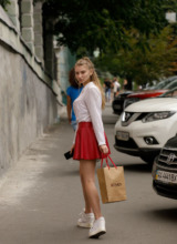 Zishy: Regan Budimir Red Skirt 1