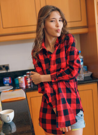 Zishy: Mila Azul Shirt and Cutoffs 2