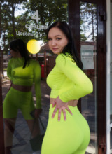 Zishy: Stacy Antropova in Neon Green 4