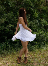 Zishy: Vynessa Lucero in a White Dress 3