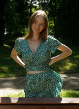 Zishy: Ariel Gossimer in a Green Dress 3