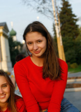 Zishy: Disha Yutina & Alevtina in Red Sweaters 12
