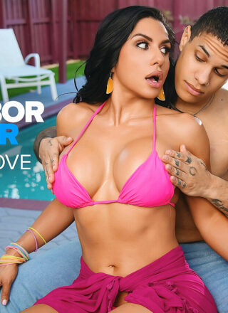 Naughty America: Busty Latina Sandy Love gets her body massaged before taking the neighbor's cock